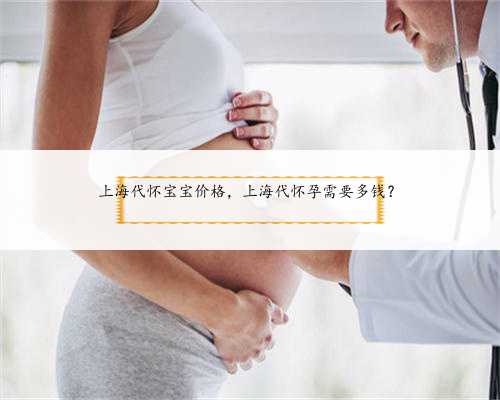上海代怀宝宝价格，上海代怀孕需要多钱？